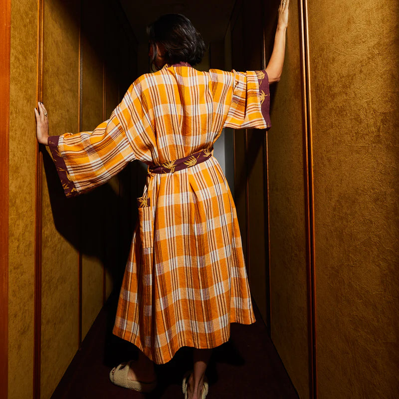 Nicolette Linen Robe - Marigold