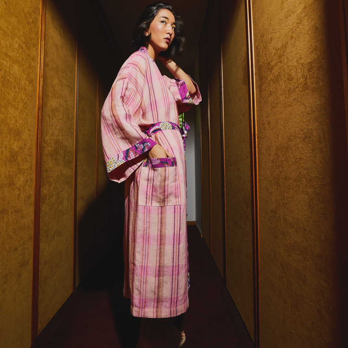 Nicolette Linen Robe - Poudre