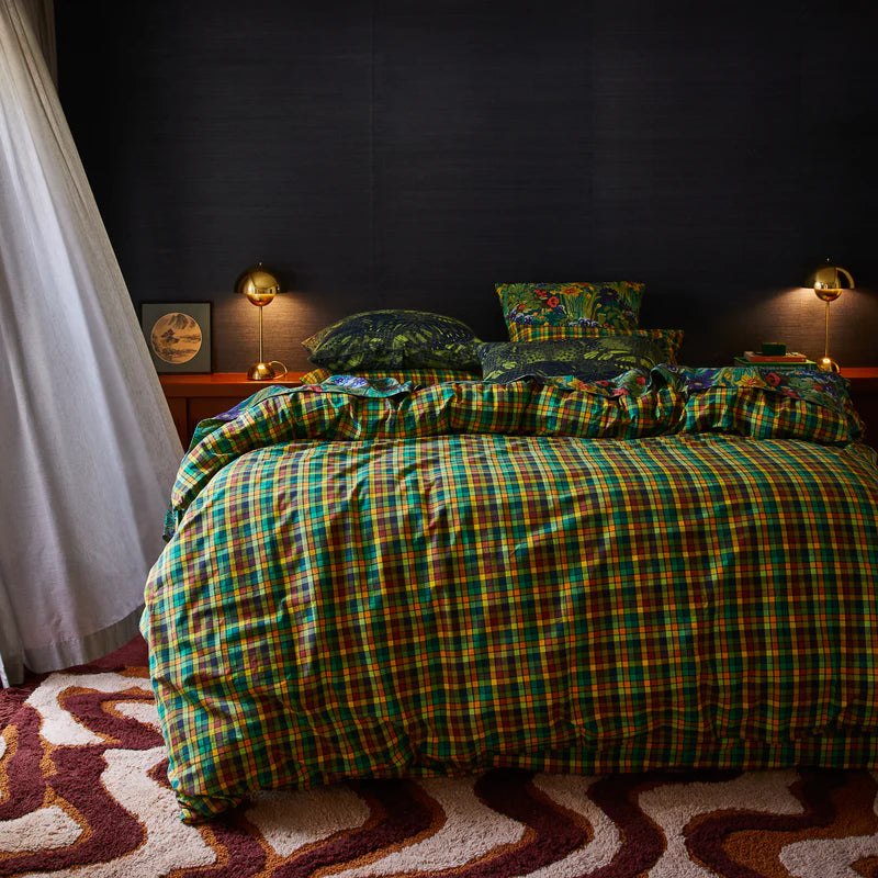 Stela Cotton Quilt Cover - Spring Green