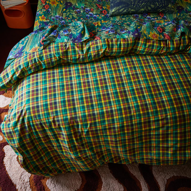 Stela Cotton Quilt Cover - Spring Green