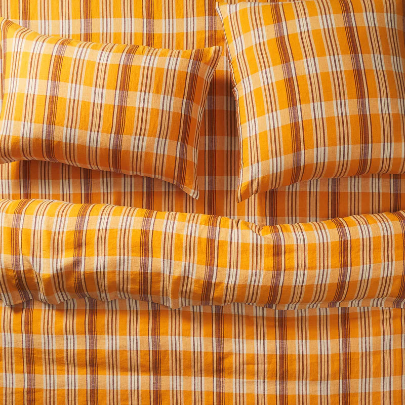 Nicolette Linen Quilt Cover - Marigold