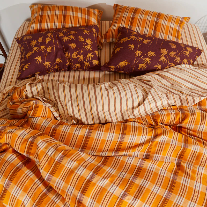 Nicolette Linen Quilt Cover - Marigold