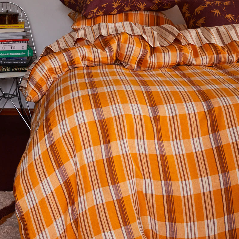 Nicolette Linen Quilt Cover - Marigold