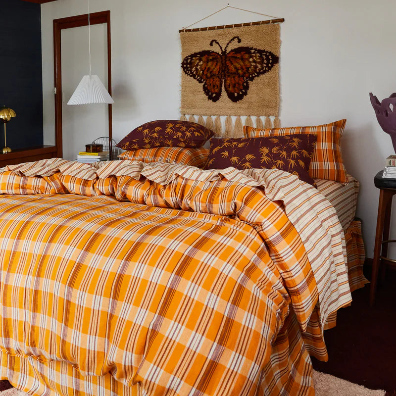 Nicolette Linen Quilt Cover - Marigold