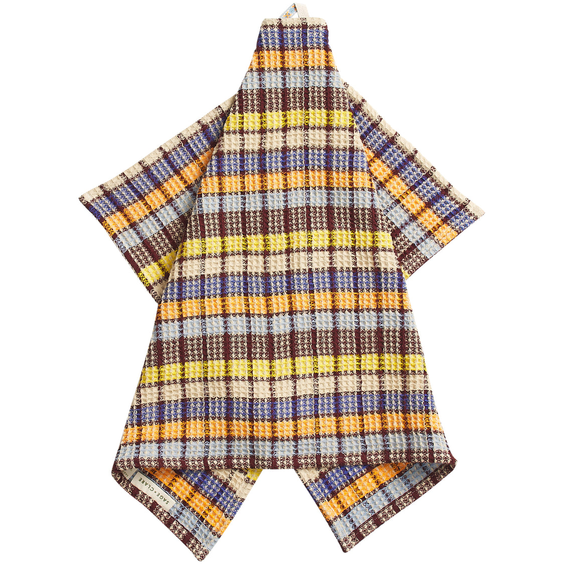 Stela Check Tea Towel - Cornflower - Sage x Clare