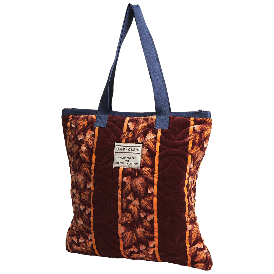 Agata Velvet Tote Bag - Sage x Clare
