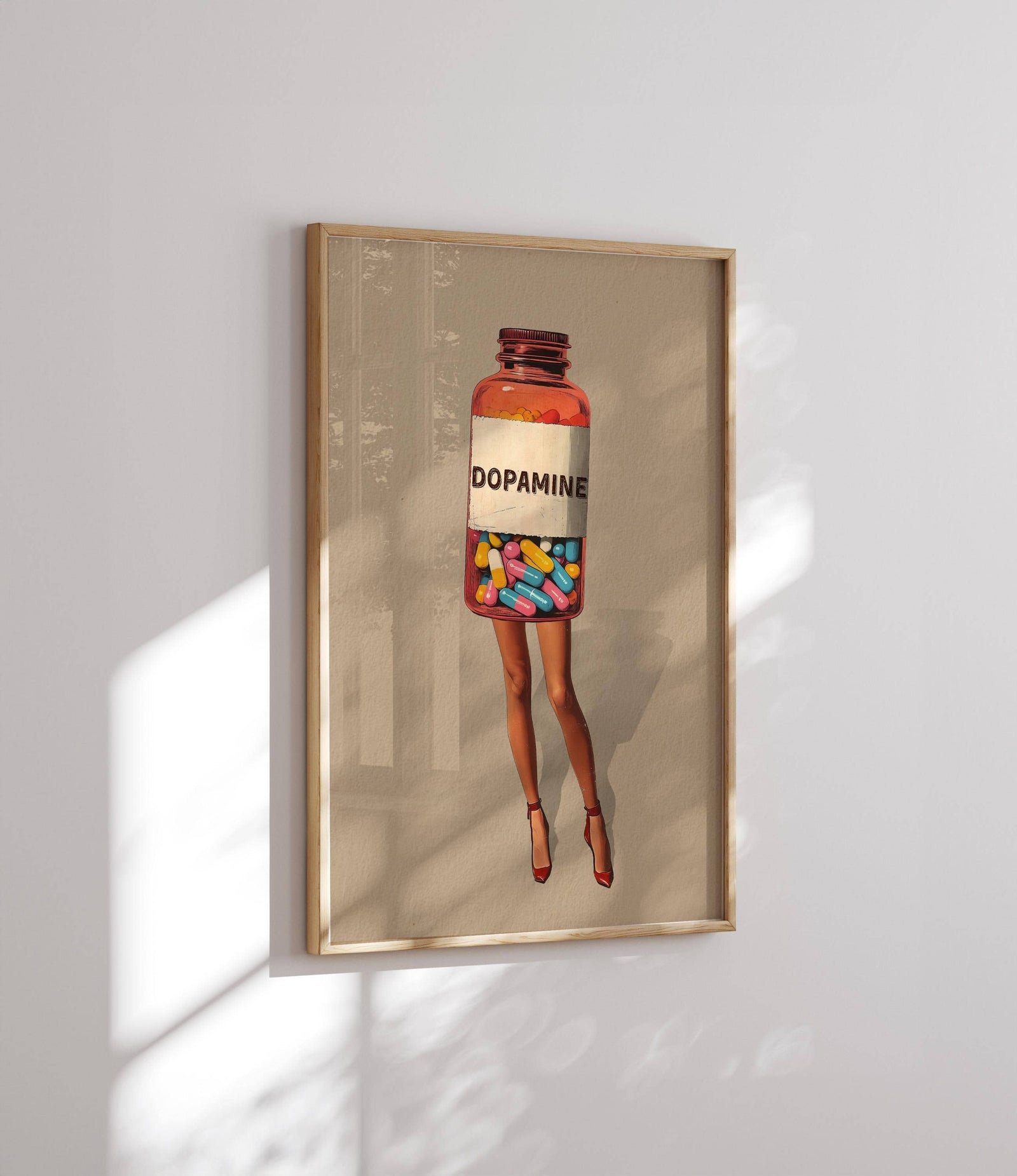 Retro Dopamine  Wall Art: Vintage Surreal Collage | Framed Art  18x24 In