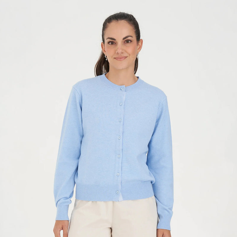 Classic Button Up Cardigan - Light Blue