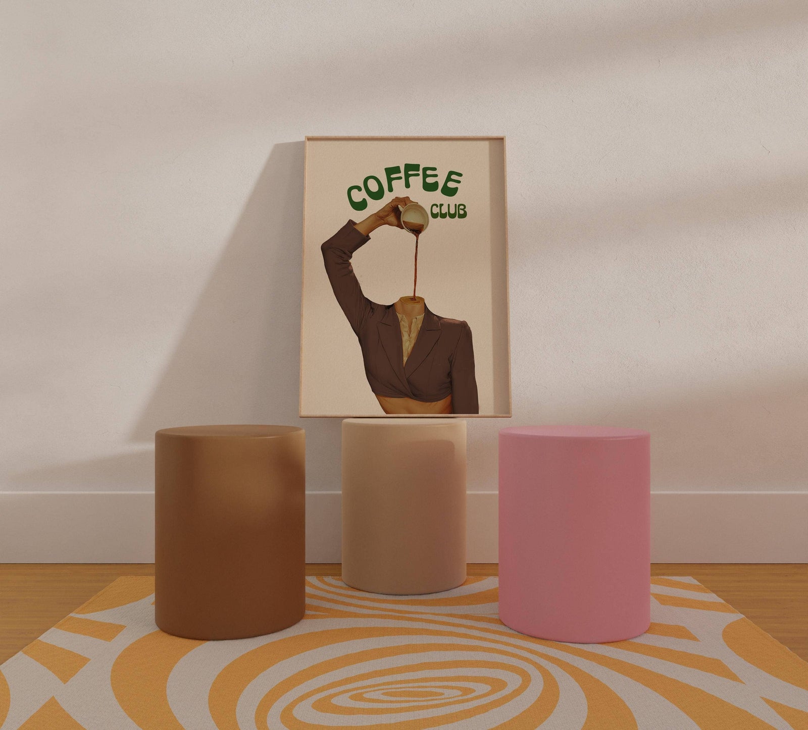 Coffee Club Poster: Retro Espresso Kitchen | Framed Art 11x14 In