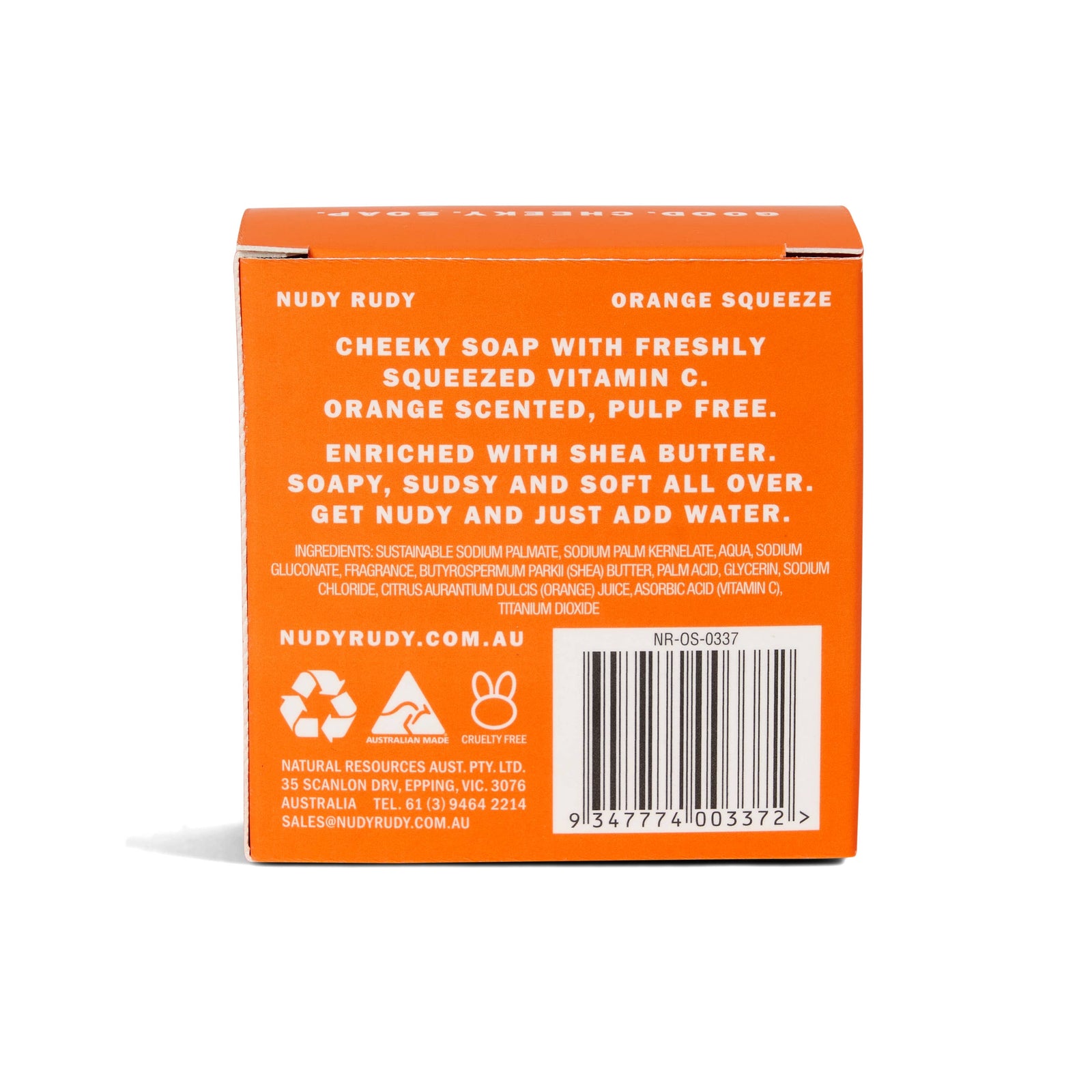 Nudy Rudy Bar Soap 4.2oz - Orange Squeeze