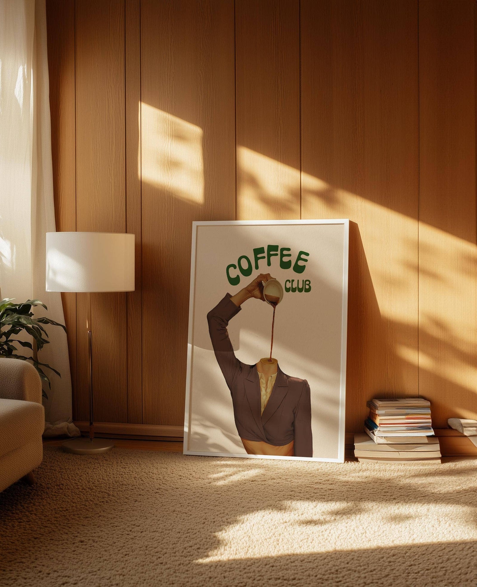 Coffee Club Poster: Retro Espresso Kitchen | Framed Art 11x14 In