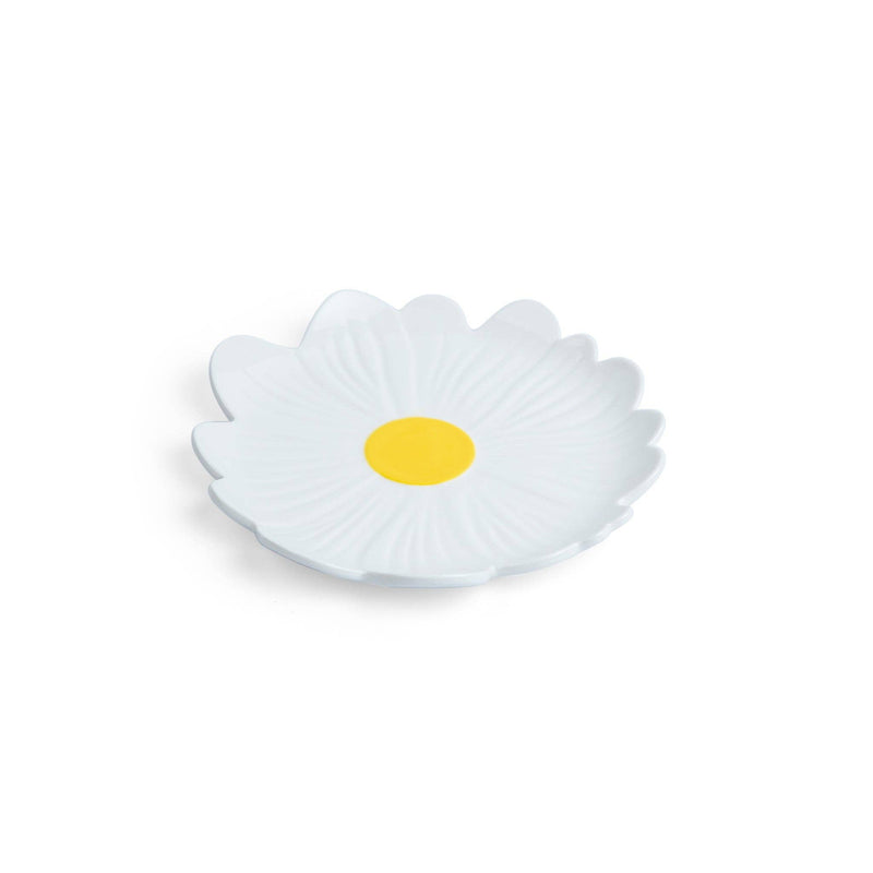 Small flower Plate - White with Yellow Centre