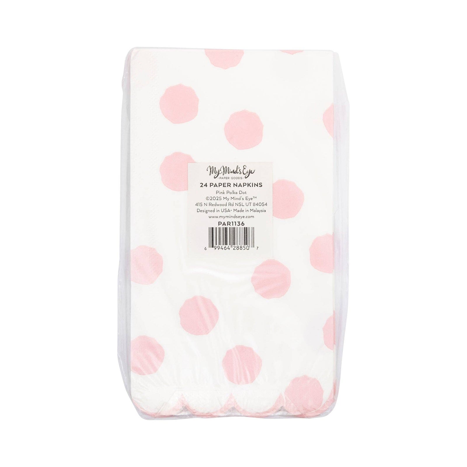 Pink Polka Dot Dinner Napkin