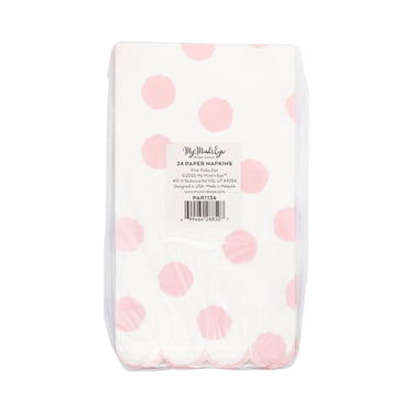 Pink Polka Dot Dinner Napkin
