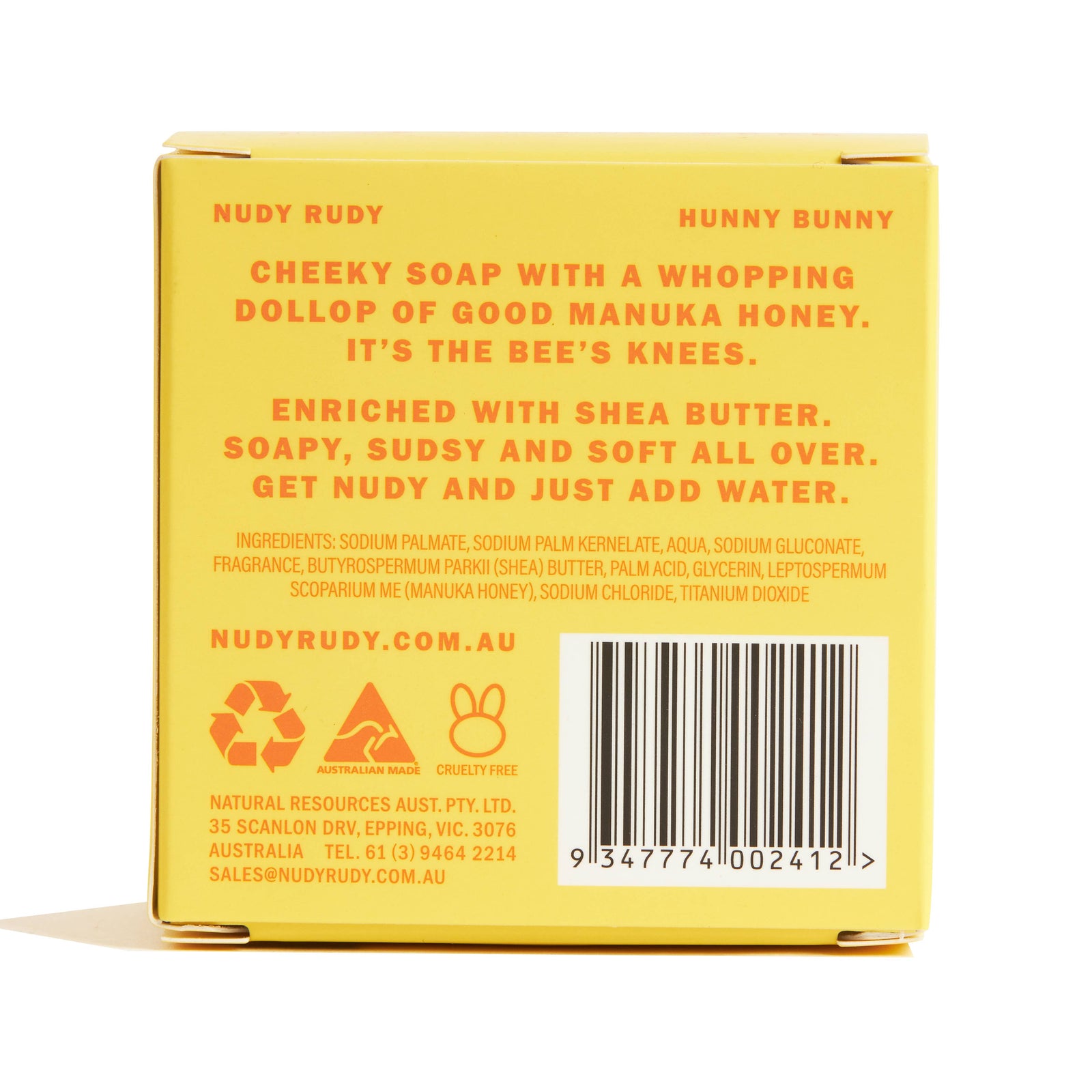 Nudy Rudy Bar Soap 4.2oz - Hunny Bunny