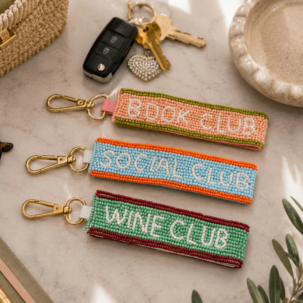 Social Club Beaded Keyring