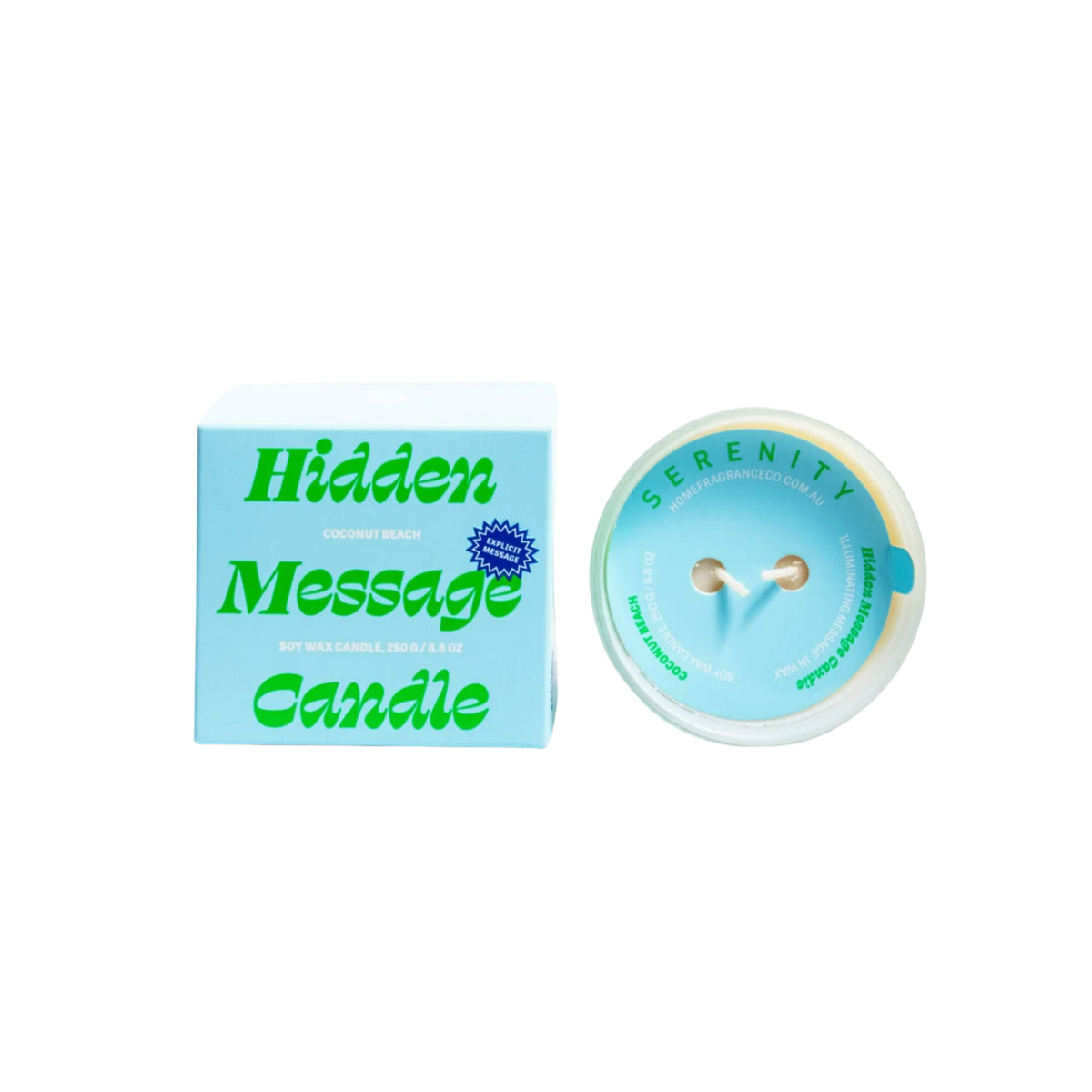 Hidden Message Candle - Coconut Beach