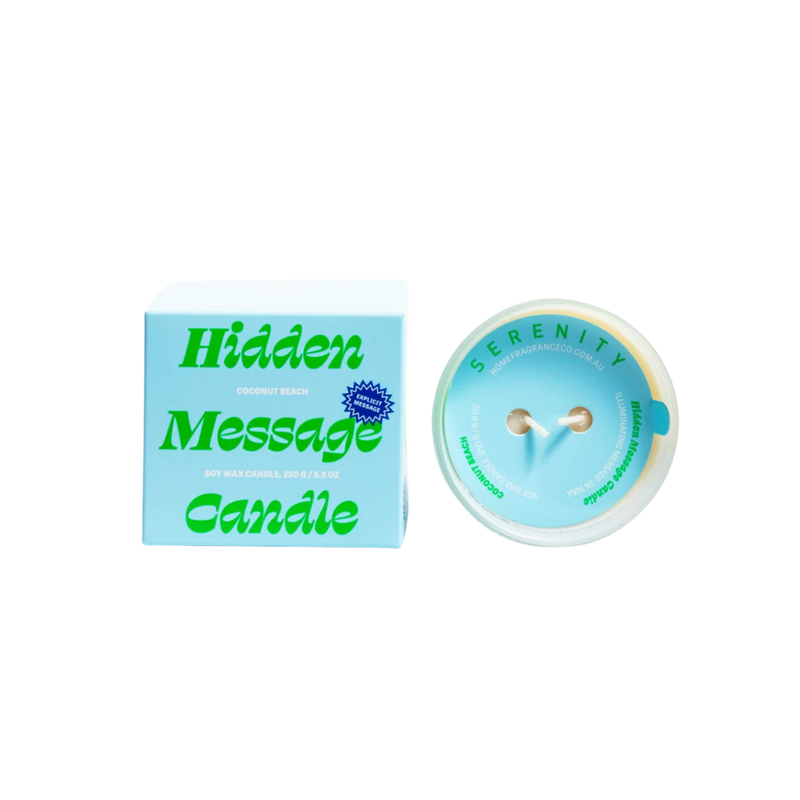 Hidden Message Candle - Coconut Beach