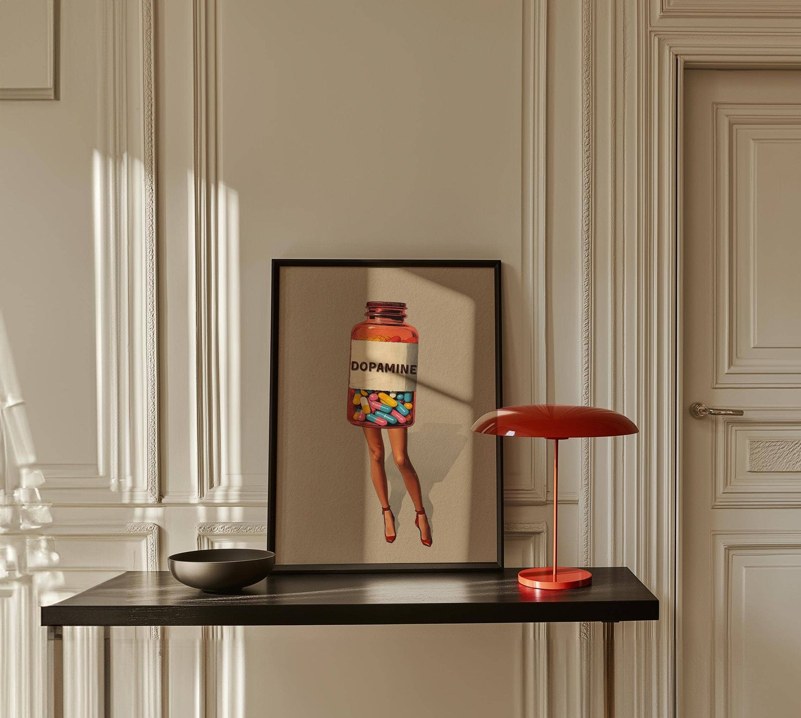 Retro Dopamine  Wall Art: Vintage Surreal Collage | Framed Art  18x24 In