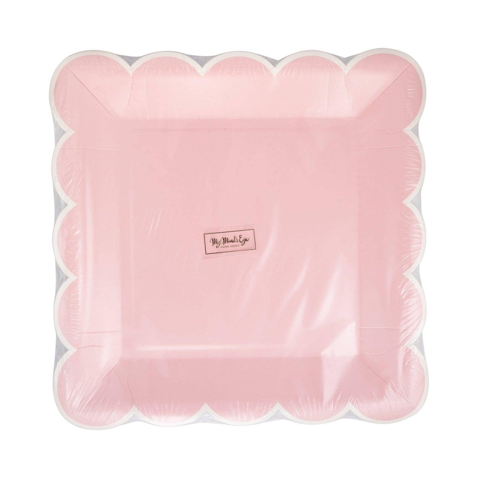 Pink Scalloped 9" Square Plate