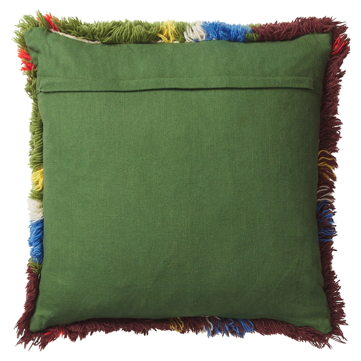 Frances Shag Cushion - Hunter Green Feather Insert