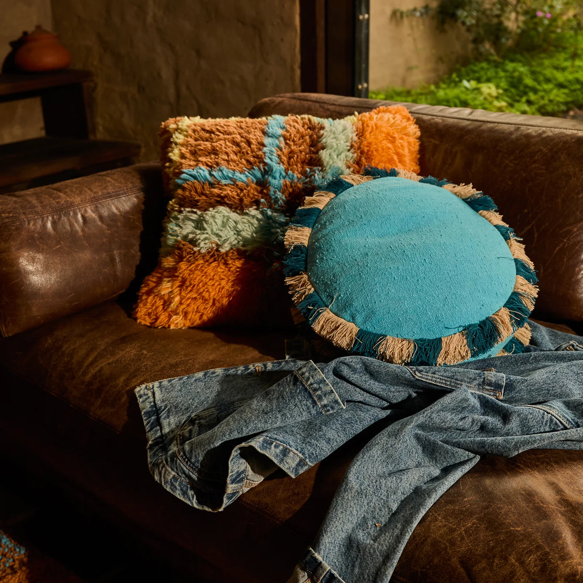 Frances Shag Cushion - Sable Feather Insert