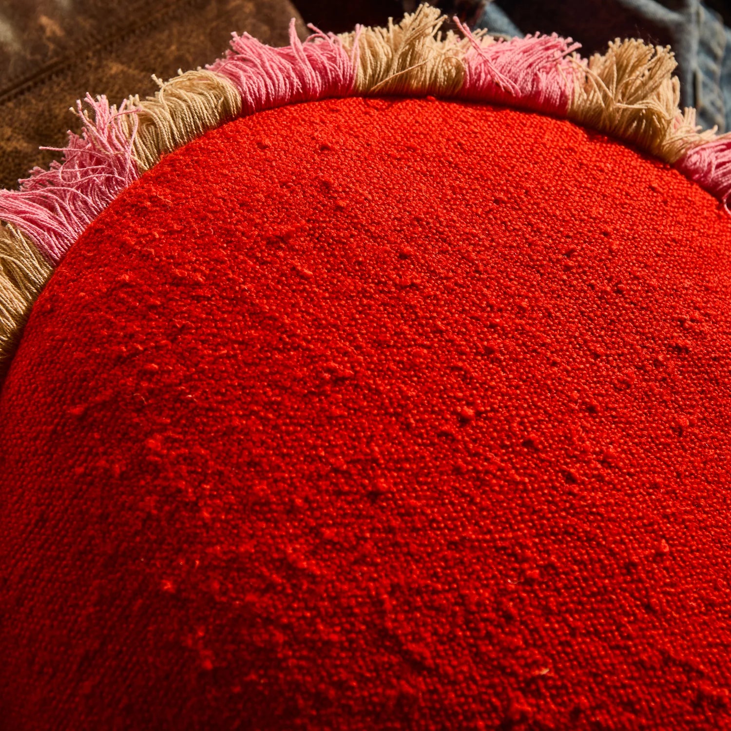 Reese Round Cushion - Poppy Feather Insert