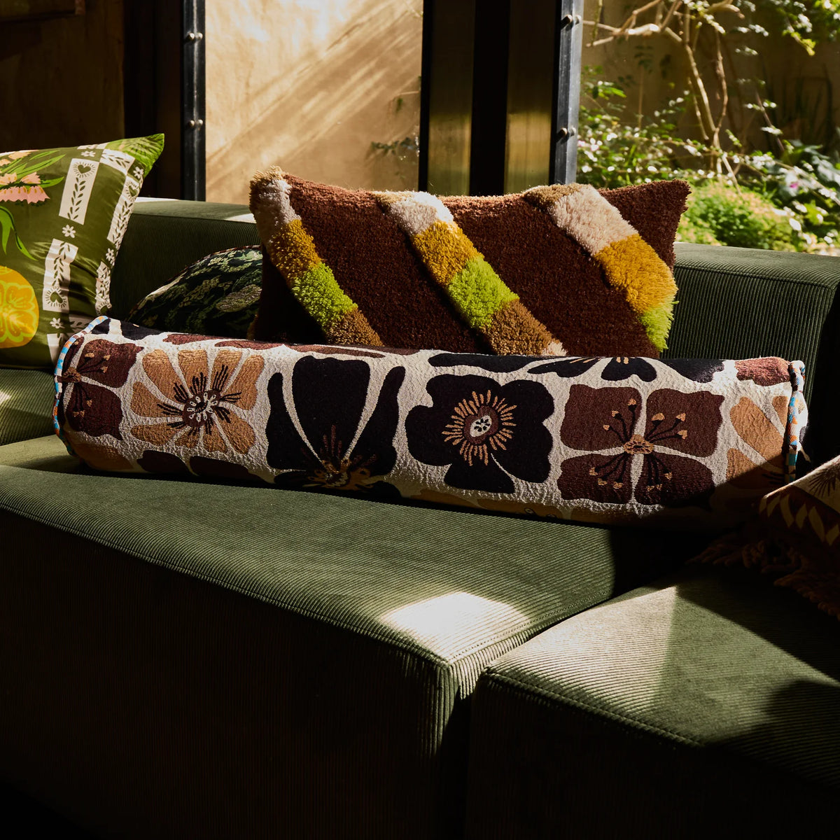 Jolene Jacquard Bolster Cushion Feather Insert – Louis & Max