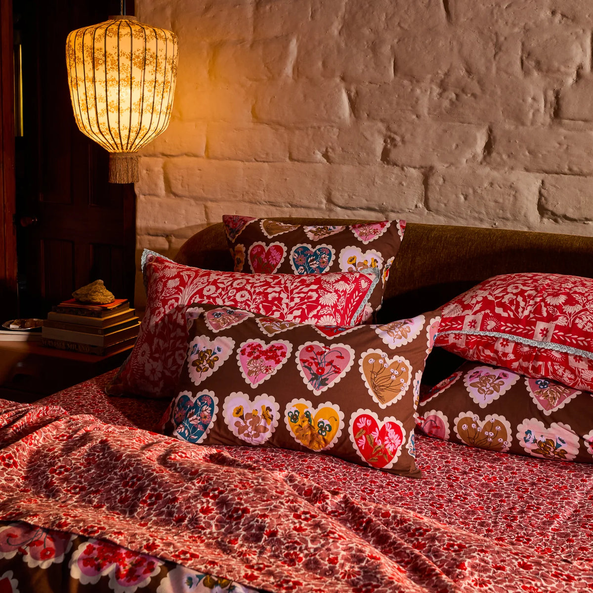 Magnolia Cotton Sheets - Poppy Flat Sheet