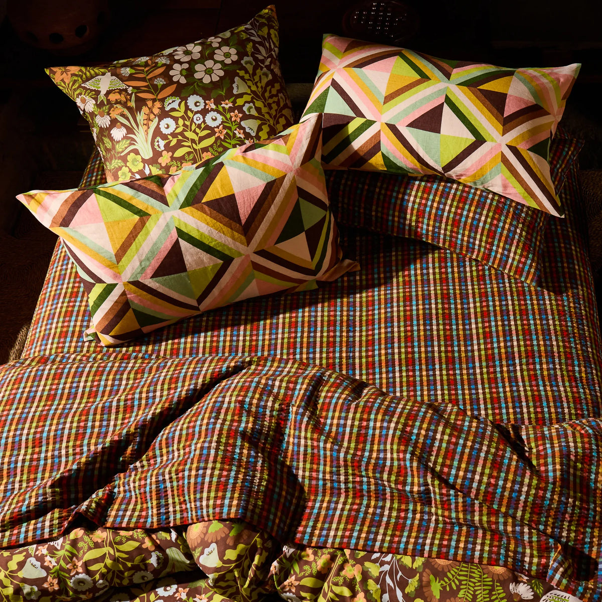 June Cotton Seersucker Sheets Fitted Sheet