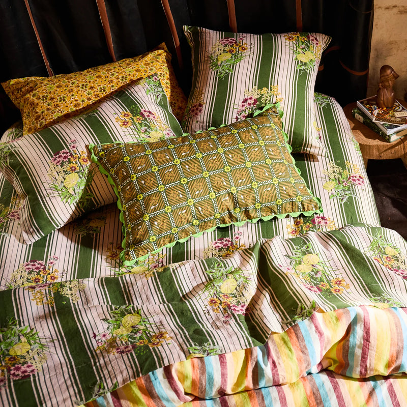 Dempsey Linen Sheets - Hunter Green Flat Sheet