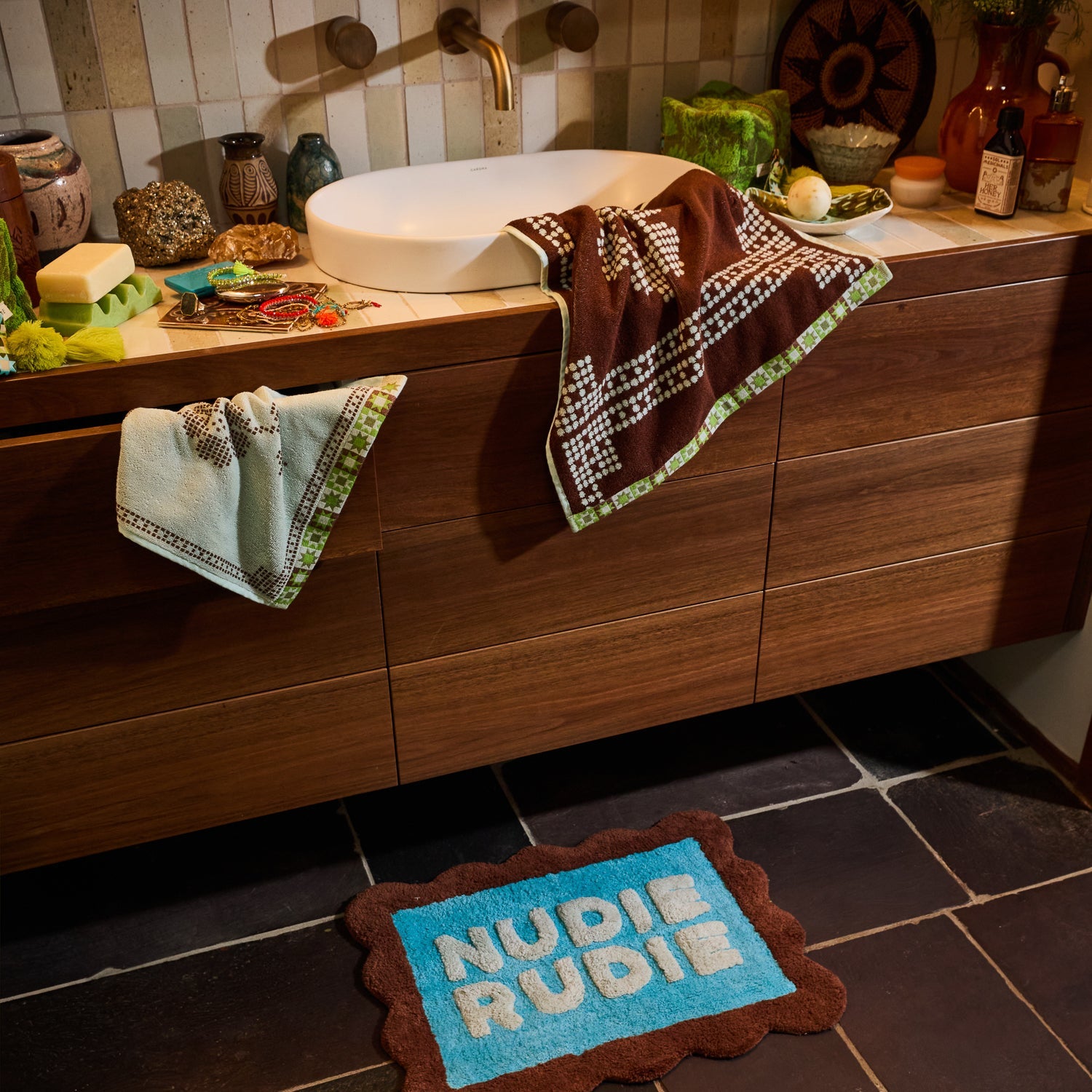 Romy Nudie Bath Mat Mini - Turquoise