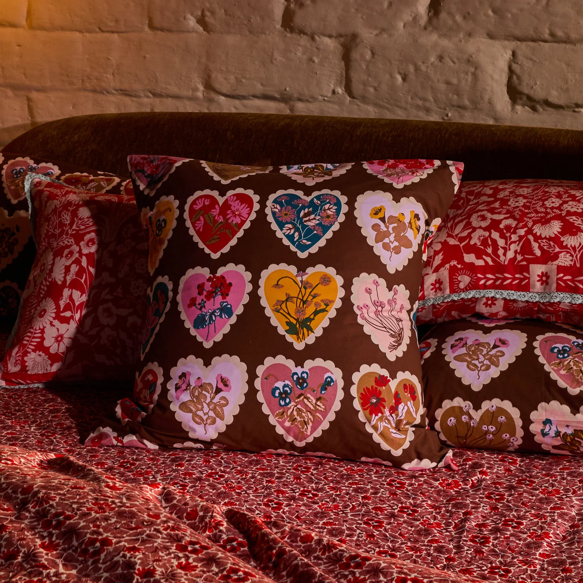 Loretta Cotton Pillowcase Set - Umber