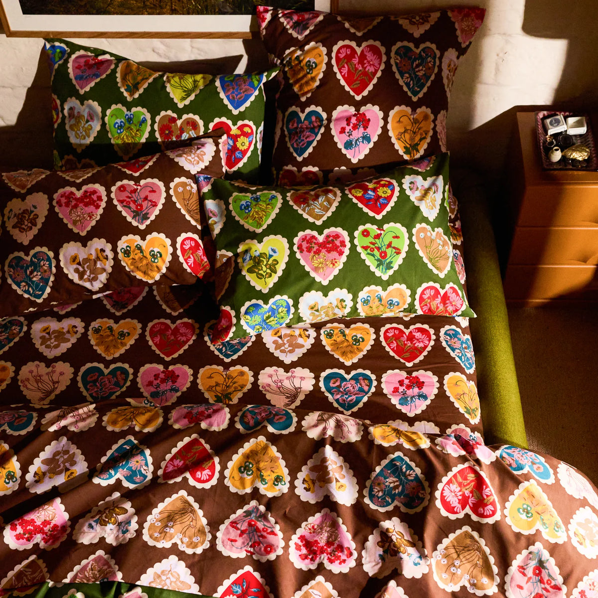 Loretta Cotton Pillowcase Set - Umber