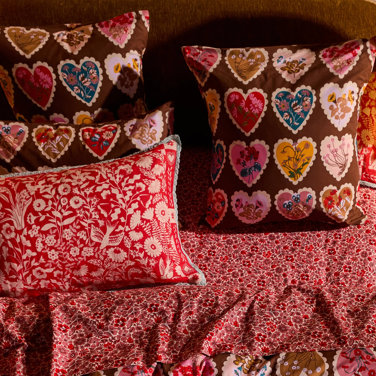 Loretta Cotton Pillowcase Set - Umber