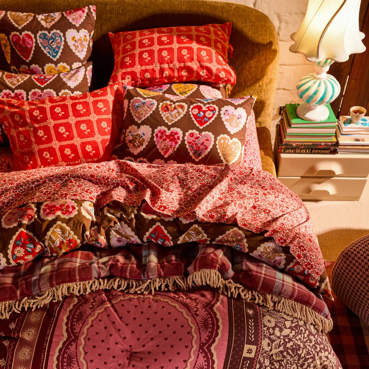 Loretta Cotton Quilt Cover - Umber