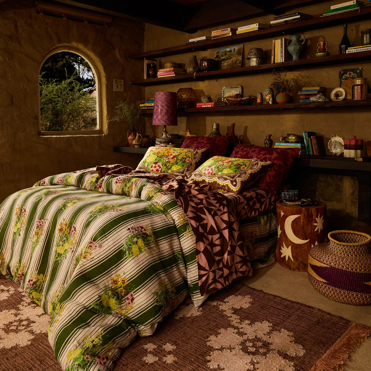 Dempsey Linen Quilt Cover - Hunter Green