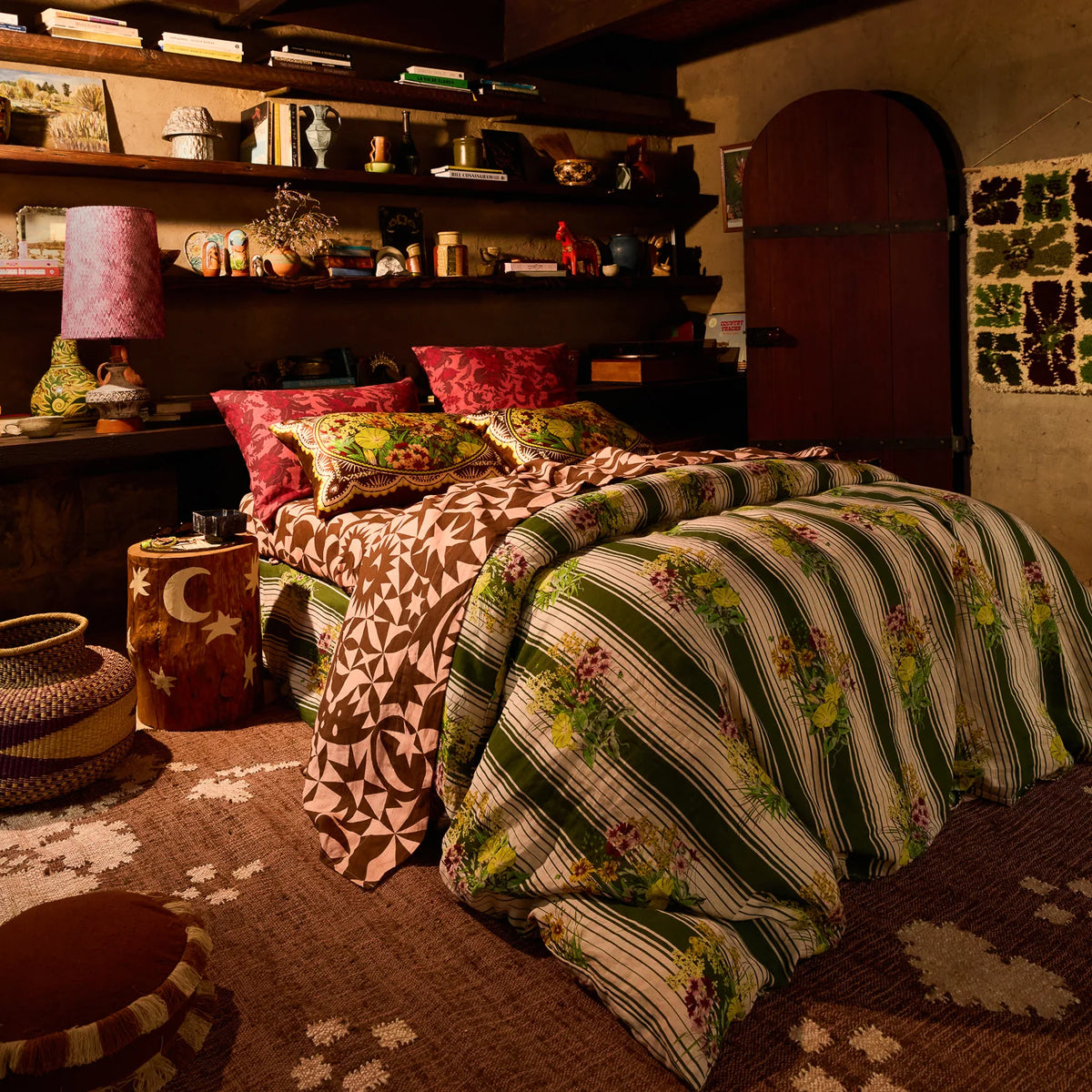 Dempsey Linen Quilt Cover - Hunter Green