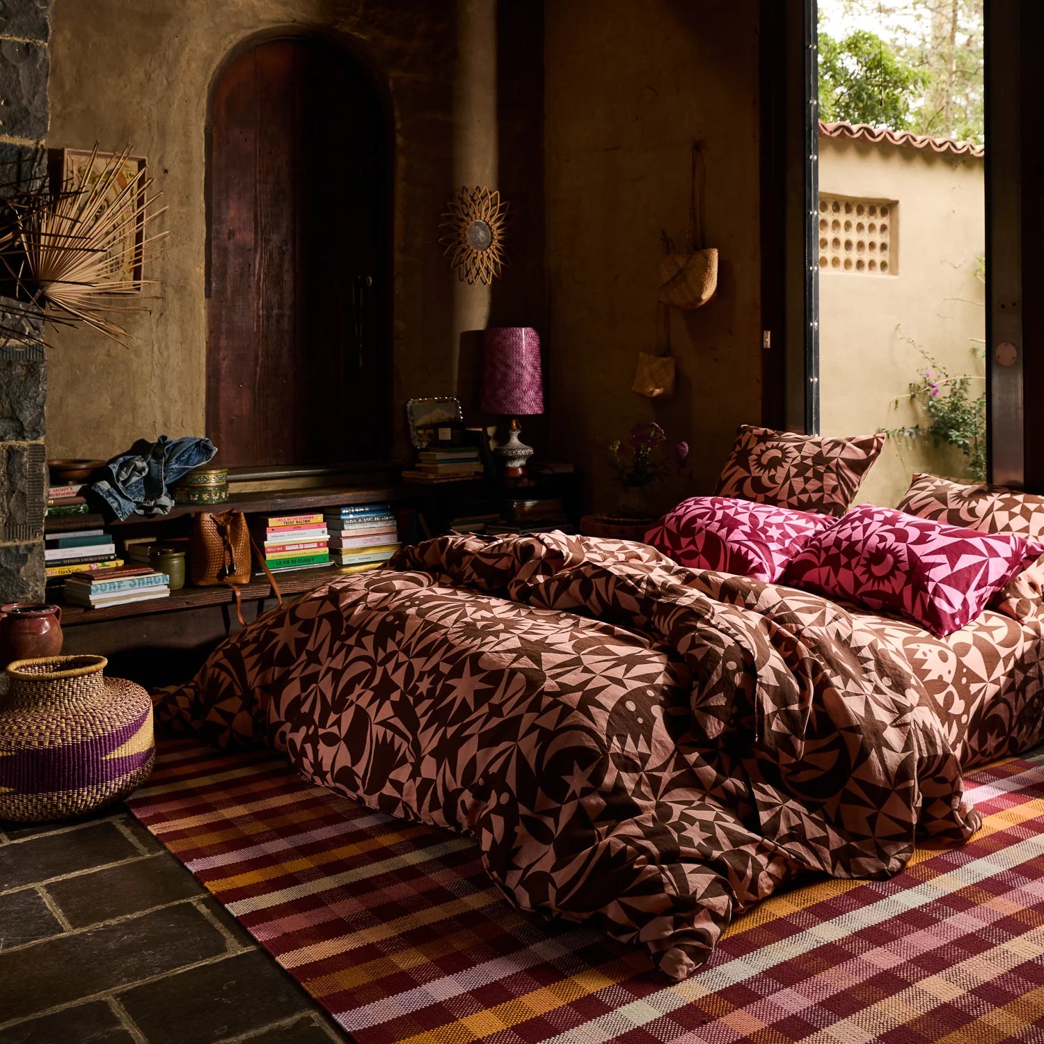 Nora Linen Quilt Cover - Carnelian