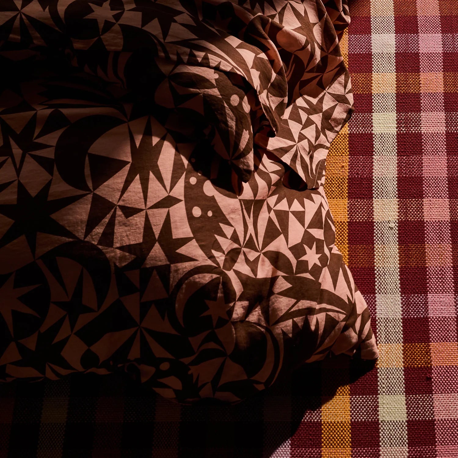 Nora Linen Quilt Cover - Carnelian