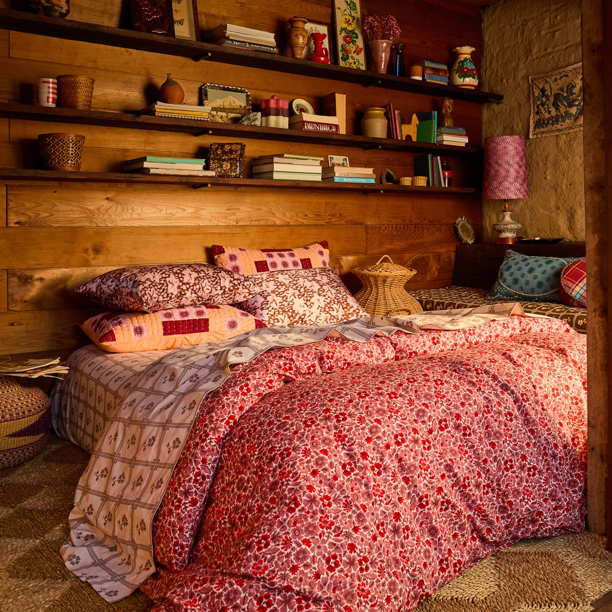 Magnolia Cotton Quilt Cover - Poppy