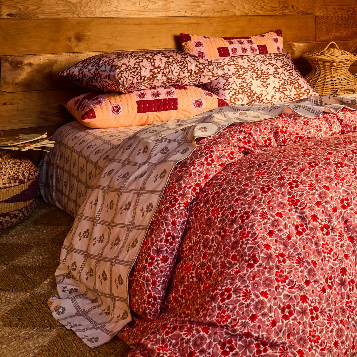Magnolia Cotton Quilt Cover - Poppy