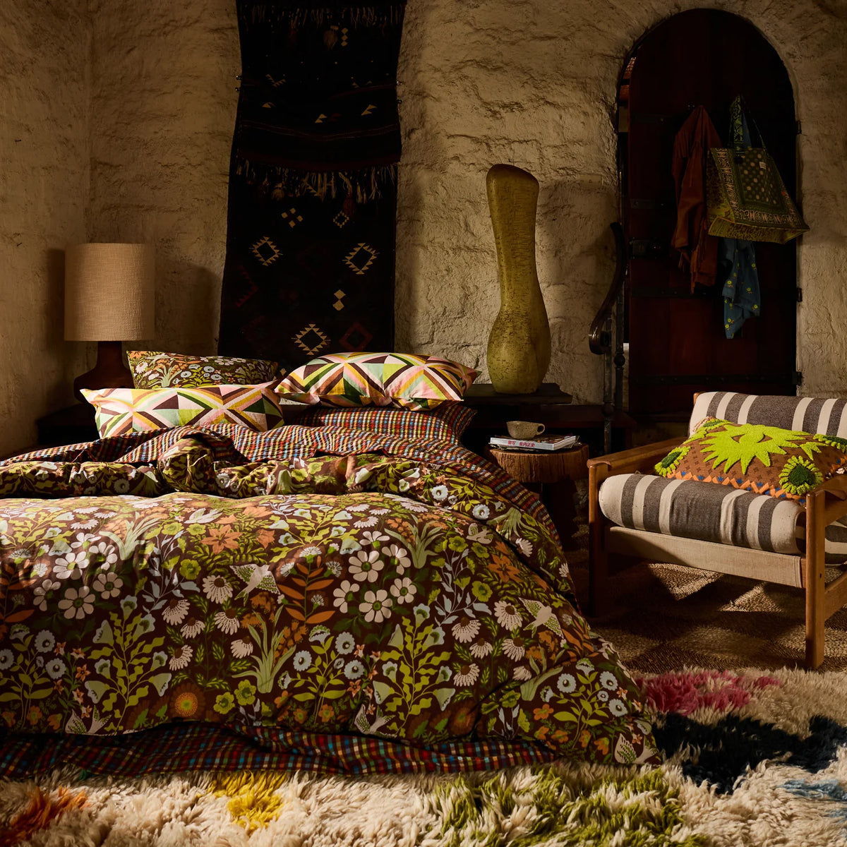 Sloane Cotton Quilt Cover - Umber