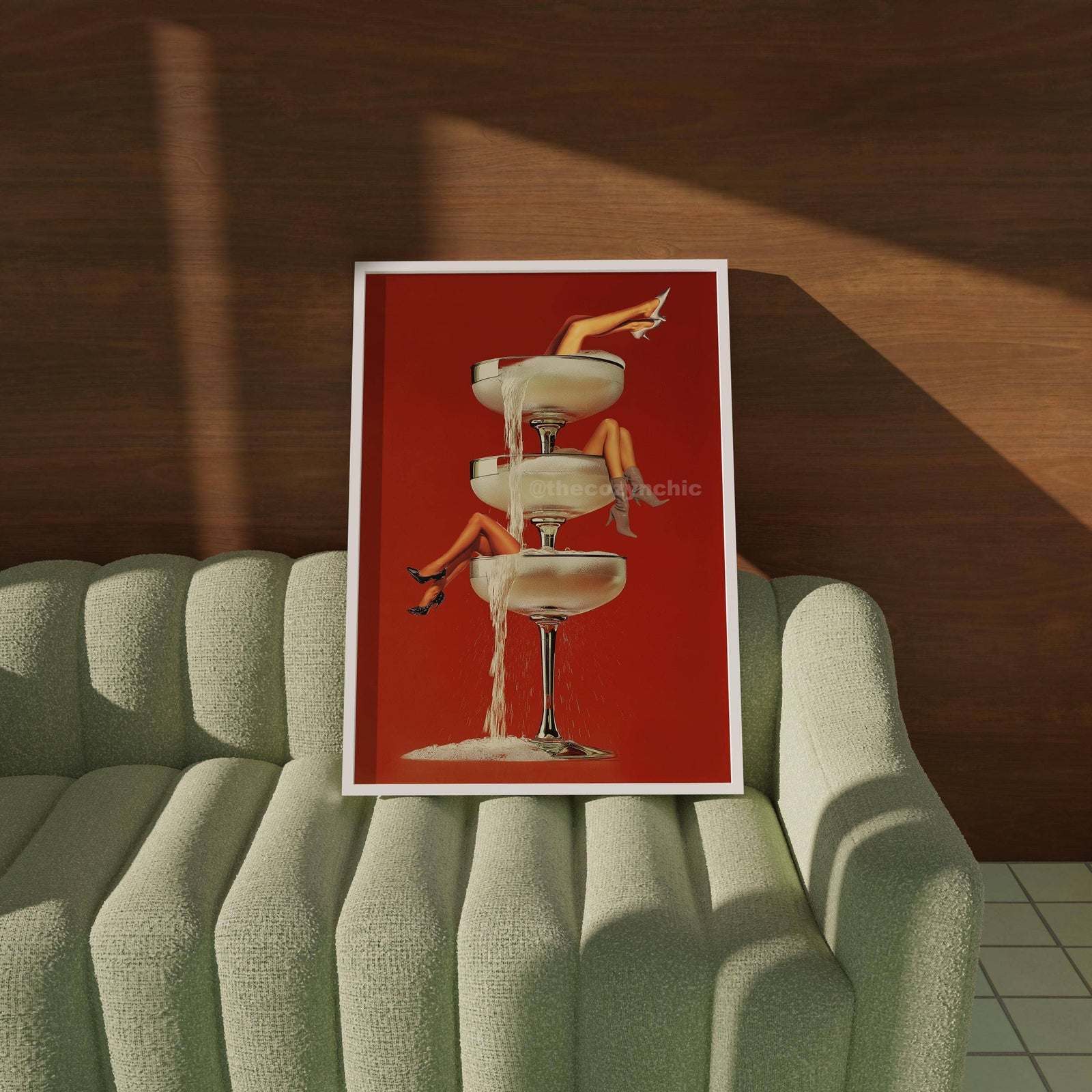 Cocktail Vintage, Champagne | Framed Art 11x14 In