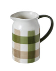 Davis & Waddell Manor Gingham Water Jug 2000ml Green & Taupe Multicolour