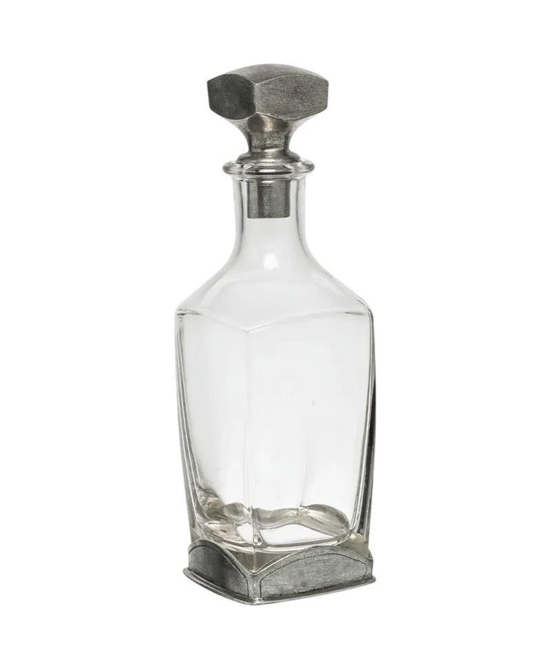 Square Glass Decanter Pewter Stopper