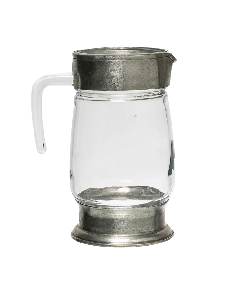 Medium Pewter and Glass Jug