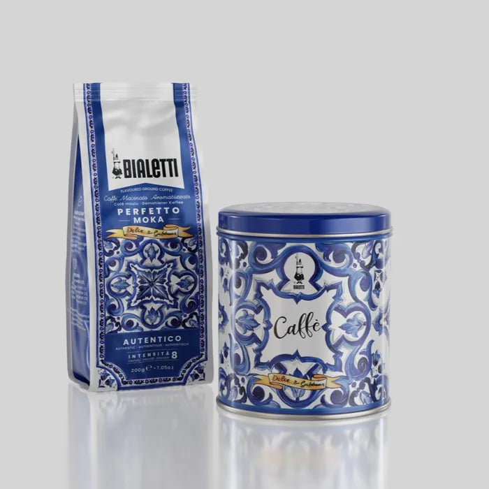 Bialetti Dolce&Gabbana Blu Med Perfetto Moka Autentico Coffee 200g + Tin