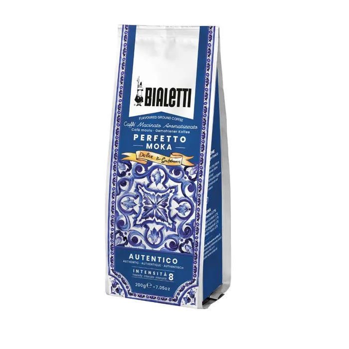 Bialetti Dolce&Gabbana Blu Med Perfetto Moka Autentico Coffee 200g + Tin