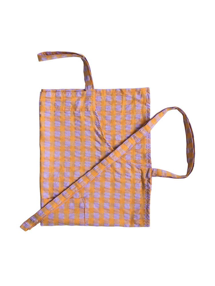 Kumquat Bloom Seersucker Apron